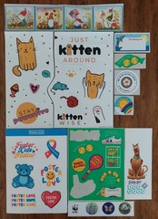 38 Stickers Lot Scooby Doo Cat Elf Panda Foster Care Vintage 80s Hallmark Tennis