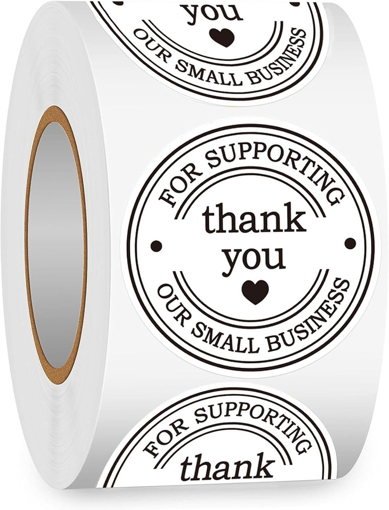 2″ round Classic Retro Stickers Thank You for Supporting Our Small Business S…