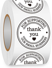2″ round Classic Retro Stickers Thank You for Supporting Our Small Business S…