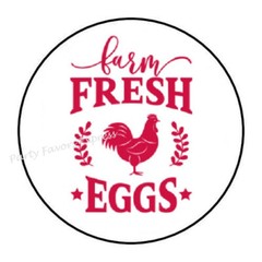 30 FARM FRESH EGGS ENVELOPE SEALS LABELS STICKERS PARTY FAVORS 1.5″ ROUND
