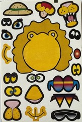 BUILD-AN-LION HEAD Sticker Set (20pc)Mane•Eyes•Hats•Sunglasses •Card Making