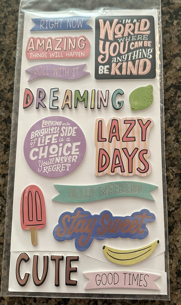 American Crafts ROLL WITH IT Amy Tangerine Stay Sweet Foam Phrase and Icons