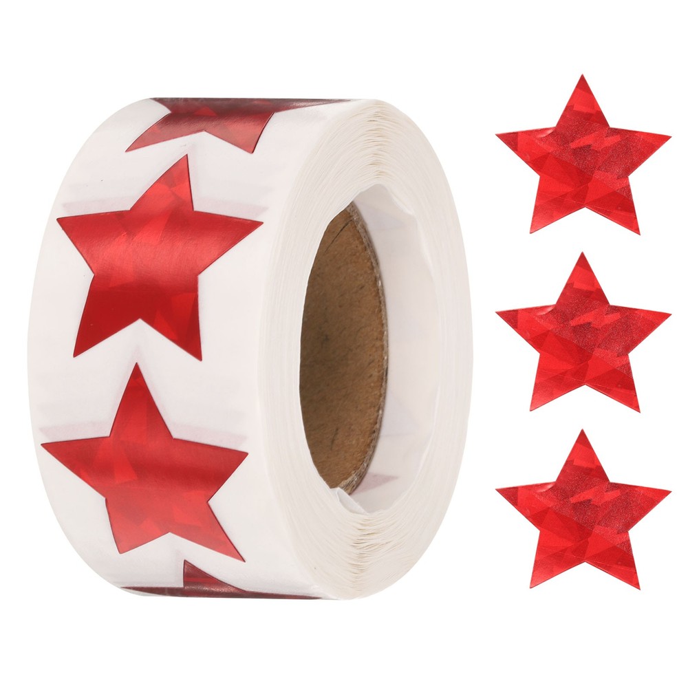 500pcs Star Stickers 1 Inch Self-Adhesive Stickers Label for Shop Home Red
