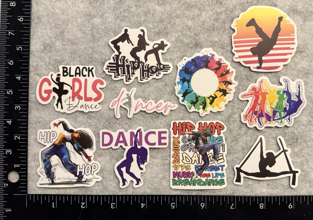 Lot of 10 Assorted Hip Hop Dance Stickers