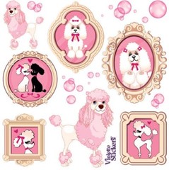 Violette Stickers Pink Paris Poodle Dog Crafts Planner Supply Scrapbook