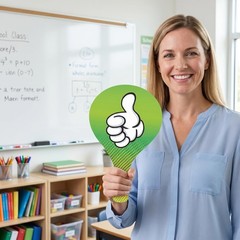 Classroom Voting Paddle 2 PCS Thumb Up Down Signs 8.27×5.11 Inch Handheld