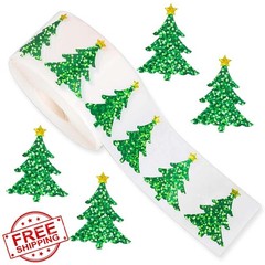 Wuhetyo 500Pcs Christmas Tree Stickers Christmas-tree