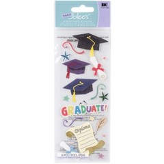 Stickers Jolee’s Graduation Caps Diploma Graduate! Swirls Stars Feather