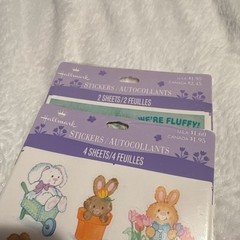 NEW VINTAGE Hallmark Easter Bunny & amscan Fall Leaves Stickers Lot, Multicolor