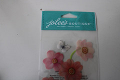 Jolee’s Boutique Embellishments Pink Flowers 7PC Vase Butterfly Scrapbooking Art