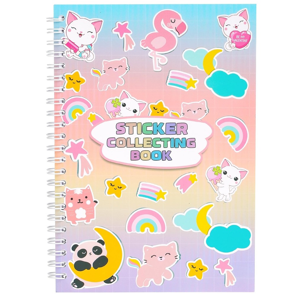 Reusable Sticker Book,A5 Sticker Collecting Book with Spatula and Heart Label…