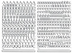 MECANORMA Transfers #412 Letterpress A3, Vintage Fonts AMERICANA NORMAL 13mm