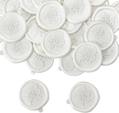 White Wax Seal Stickers – 30 PCs Rose Self Adhesive Envelope Seal Stickers Flora