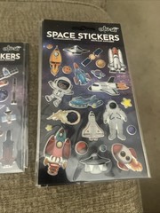 Huge Lot Of 119 Space Stickers New Reward Teacher Scrapbooking Party Sealed Pack