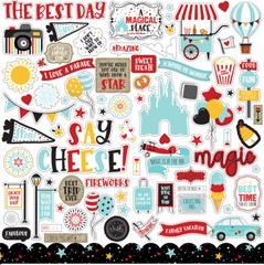 (1) 12×12 Sheet of Echo Park Paper A MAGICAL PLACE Scrapbook Element Stickers