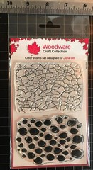 New Creative Expressions Rubber Stamp WOODWARE CRACKLES & DOTS free USA ship