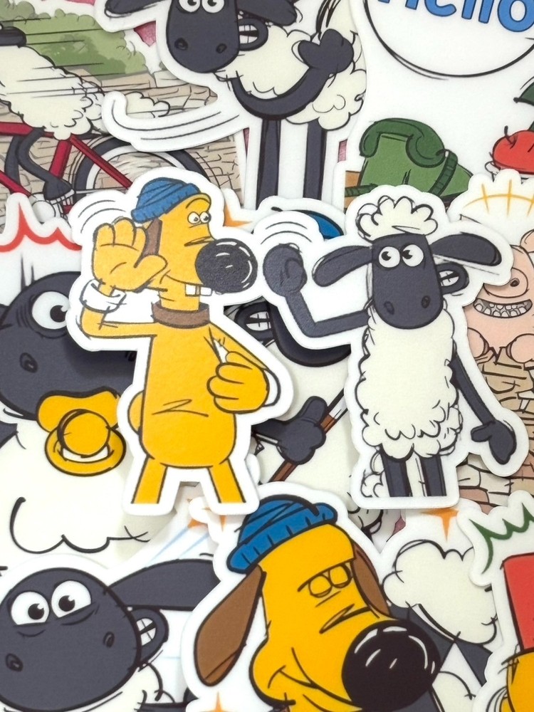 Shaun the Sheep #6, 16 pcs, stickers, Aardman, waterproof, kawaii, cute,