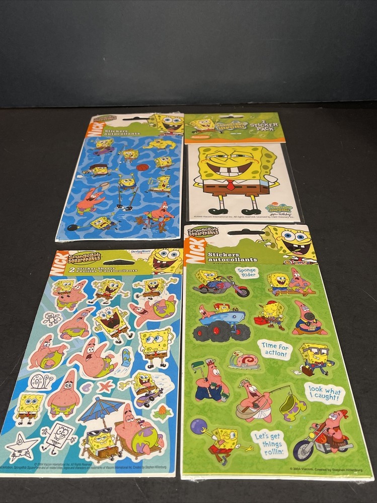 2006 Nickelodeon Viacom Spongebob Stickers Four (4) Packages NISP