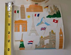 Vtg 1998 Roll Mrs. Grossman’s Stickers By The Yard European Landmarks 6×6″