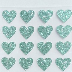Mint Green Glitter Heart Stickers! – 1/4″ to 4 inch