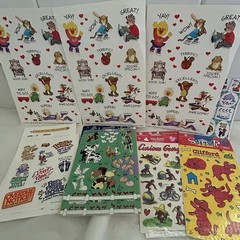 Vintage 80s 90s Stickers LOT Hallmark Suzy Zoo visits Current cartoon characters