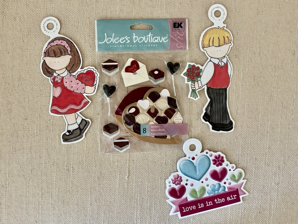 4 PC LOVE THEMED~jolee’s CHOCOLATE HEART Embellishments + 1 ITEM IS FREE All New