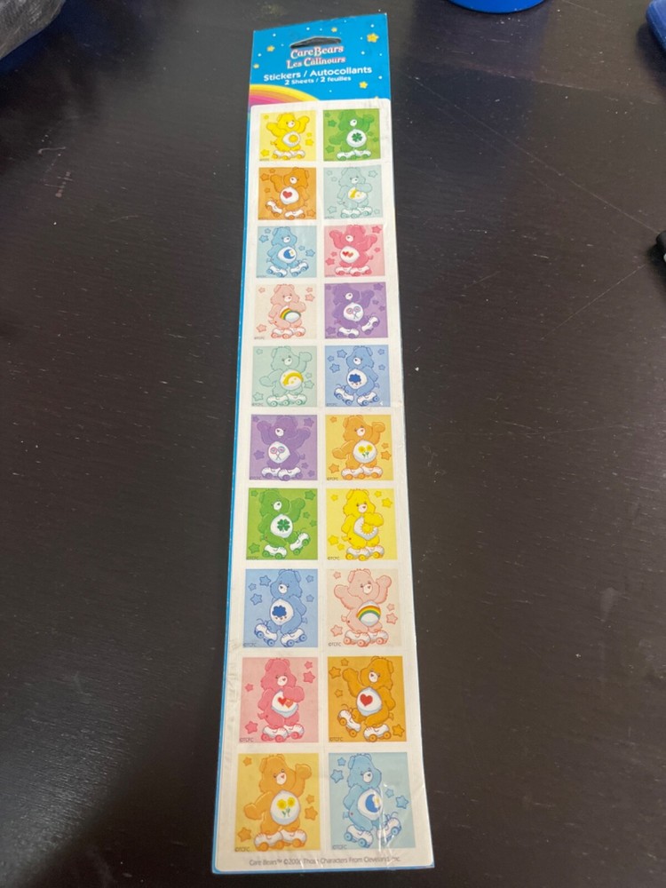 VINTAGE AMERICAN GREETINGS CARE BEARS STICKERS 2 Sheets Read Description