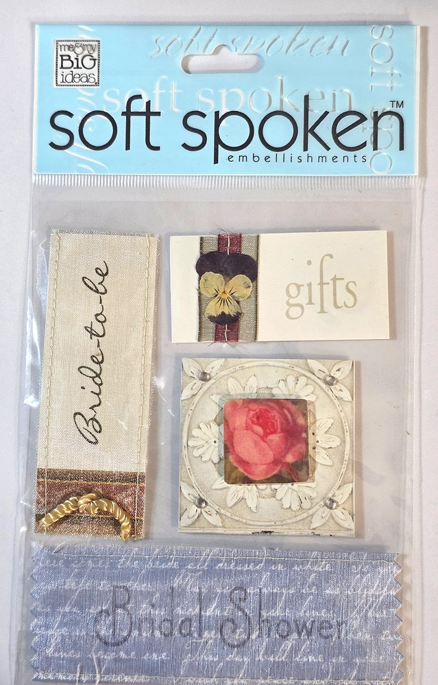 me&my BIG ideas Soft Spoken Themed Embellishments, BRIDAL SHOWER – 4 pcs