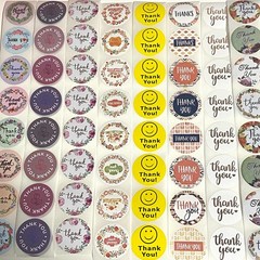 Thank you Sticker For packaging Random 2pc NEW from Japan 2枚セット　ステッカー　シール　かわいい