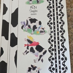 NRN Designs Cow Border Scrapbook Sticker ROLL, Cow Stickers Moo Farm