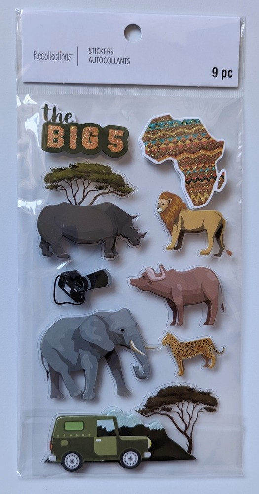 Safari Animals The Big 5 Scrapbooking Stickers by Recollections