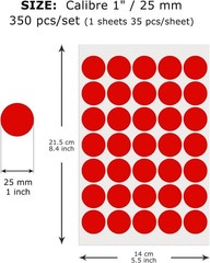 FINDAT 350 Pcs 1″ Vinyl Dot Stickers 10 Colors