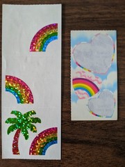 Vintage 1980s Rainbow Sparkle Prismatic Mirror Lisa Frank Hambly Pride Stickers