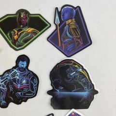 Marvel Superhero Stickers Neon BLK Avengers DC Spiderman Decal Pack Lot 35pc New