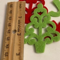 Dimensions Red Green Christmas Tree Joy Scrapbook Cards Embellishments 60ct