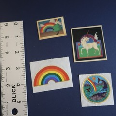 Vintage 1979 & 80s Sticker Lot Illuminations- Rainbow Unicorn Whale Colorful