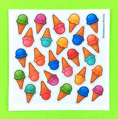 Colorful Ice Cream Cones Mini Sticker Sheet