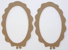 {6} *ORNATE OVAL FRAME* Picture Frames Chipboard Die Cuts – 3 5/8″ x 5 1/2″