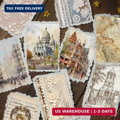 300 Pcs Vintage Washi Stickers Book | Ephemera Pack, 6 Theme Sets for Journaling