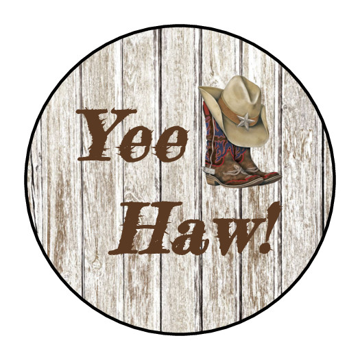 30 cowboy birthday party envelope seals, stickers labels, tags, round, favors