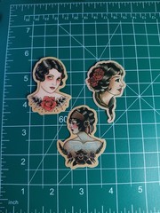 3 Retro Sailor Tattoo 2″ Stickers Navigation Ship Women Anchor Motorcycle Biker