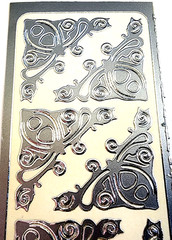 Class A Peels Victorian Silver Foil Stickers Borders Corners RARE NOS Scrapbook