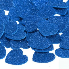 1″x1″ Heart Foam Stickers, 120Pcs EVA Glitters Foam Shape Sticker, Blue
