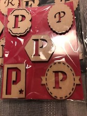 Wooden Stickers Letters P,T,R,F,D,L. NEW Scrapbook Craft Monogram Initial Alpha