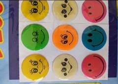 Vtg Imperial Smiley Face Stick On Decos Stickers Funky Ick Stickers 1992