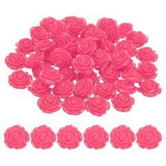 For 20mm Pink Resin Cabochon, 50 Pieces Mini Flowers Resin, Red