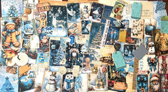 #26 – 150+pcs Blue Christmas JUNK JOURNAL 3D Kit with REAL EPHEMERA Mixed Media