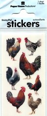 Roosters, scrapbook sticker, 3 sheets, each 2″ x 4″, Paper House 2216