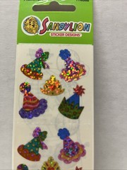 PRISMATIC PARTY HAT Stickers Sandylion•Birthday •Celebration•Card Making•sealed