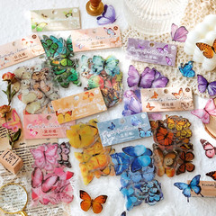 Butterfly Stickers Set (320 Pieces) Transparent Colorful Butterflies Resin Stick